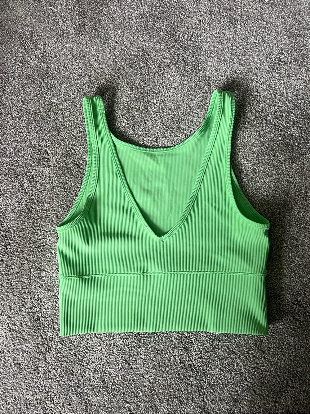 Lululemon Ribbed Lime Green Crop Tank - Picture 2 of 2